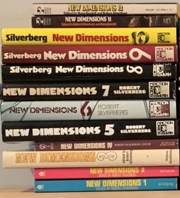 a photo of all the New Dimensions volumes